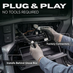 Torqy Solutions eliminator installation behind glove box gateway module