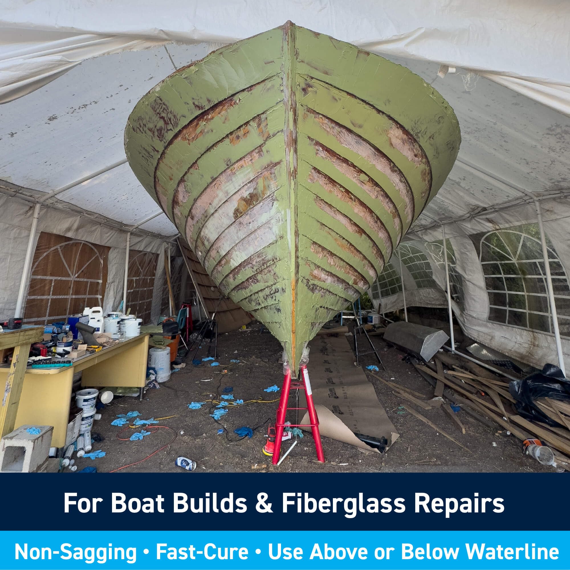 TotalBoat TotalFair spreads smoothly with feathered edge on hull