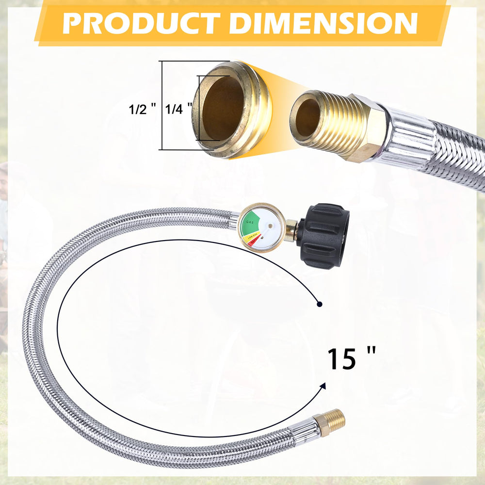 Tottist stainless steel braided propane hose designed for durability and weather resistance