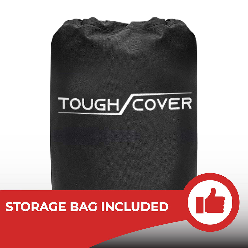 Tough Cover mower protection use-case showing compatibility with lawn equipment