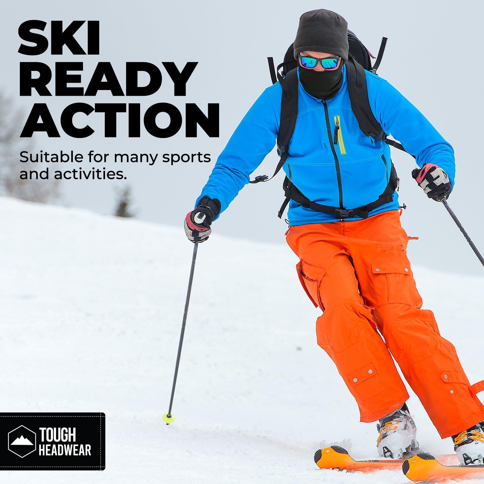 Tough Headwear balaclava all-weather protection for wind, rain, and snow.