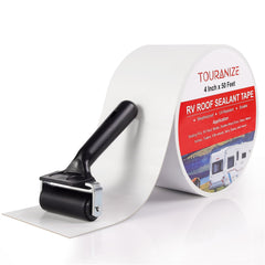 Touranize RV Roof Tape roll attachment demonstrates easy, on-site sealing for leaks