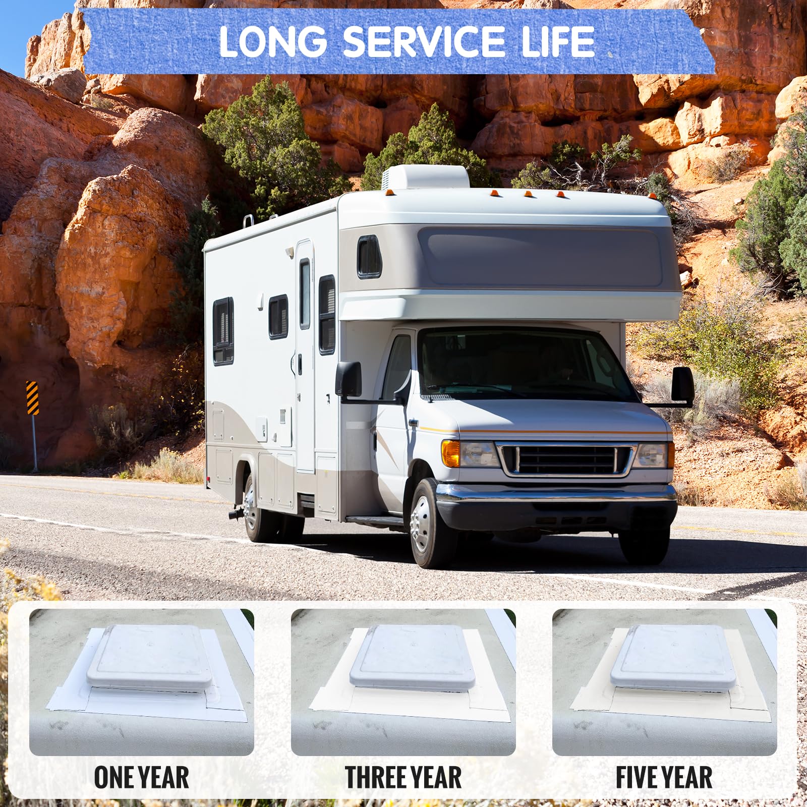Touranize RV Roof Tape ultra-flexible temperature range supports extreme conditions