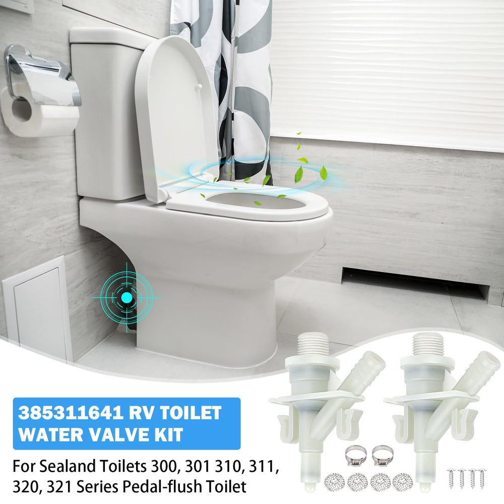 TOVEN-RV valve kit installed on toilet demonstrates easy retrofit and secure fit