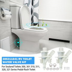 TOVEN-RV valve kit installed on toilet demonstrates easy retrofit and secure fit