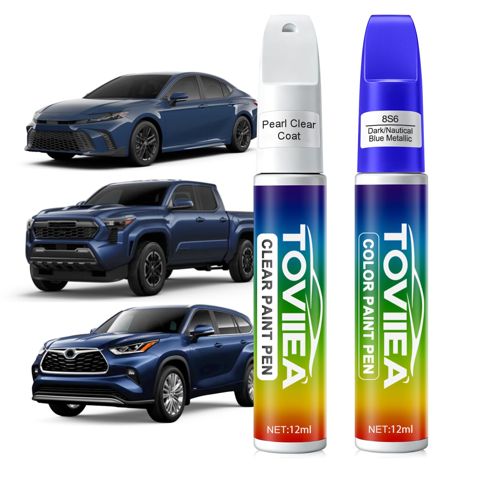Toviiea Dark Blue Metallic paint bottle for precise color matching.