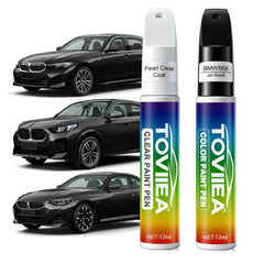 Toviiea Jet Black 668 paint bottle enables precise color matching for BMW panels.