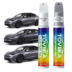 Toviiea Midnight Silver PMNG paint bottle used for precise Tesla touch ups