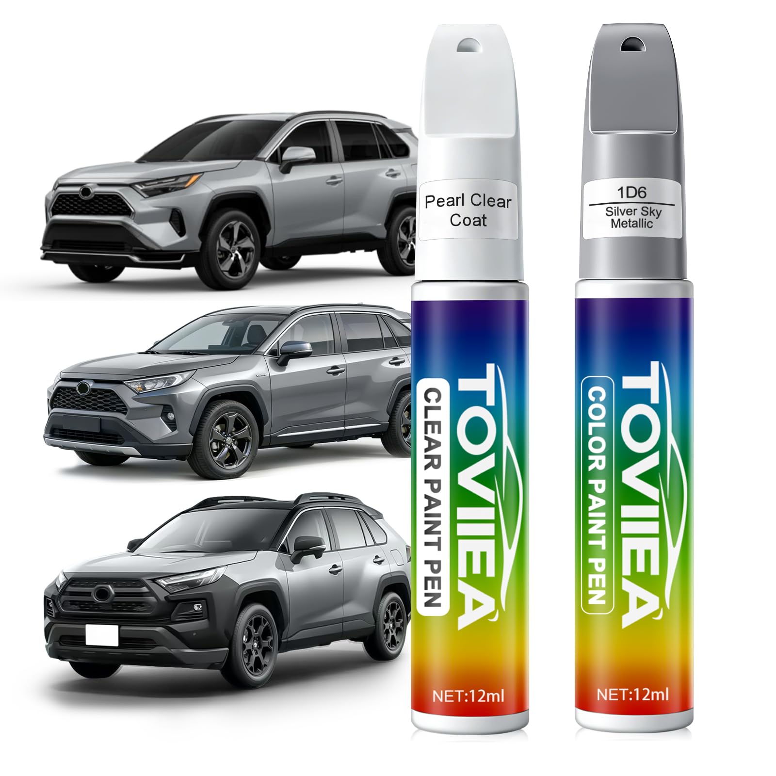 Toviiea Silver Sky Metallic paint bottle offers accurate Toyota color match.