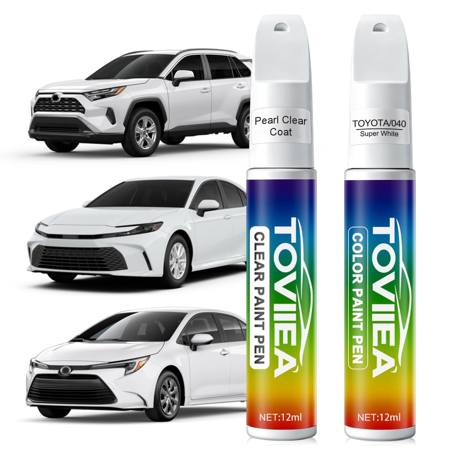 Toviiea Super White 040 paint pen for precise scratch touch-ups on metal.