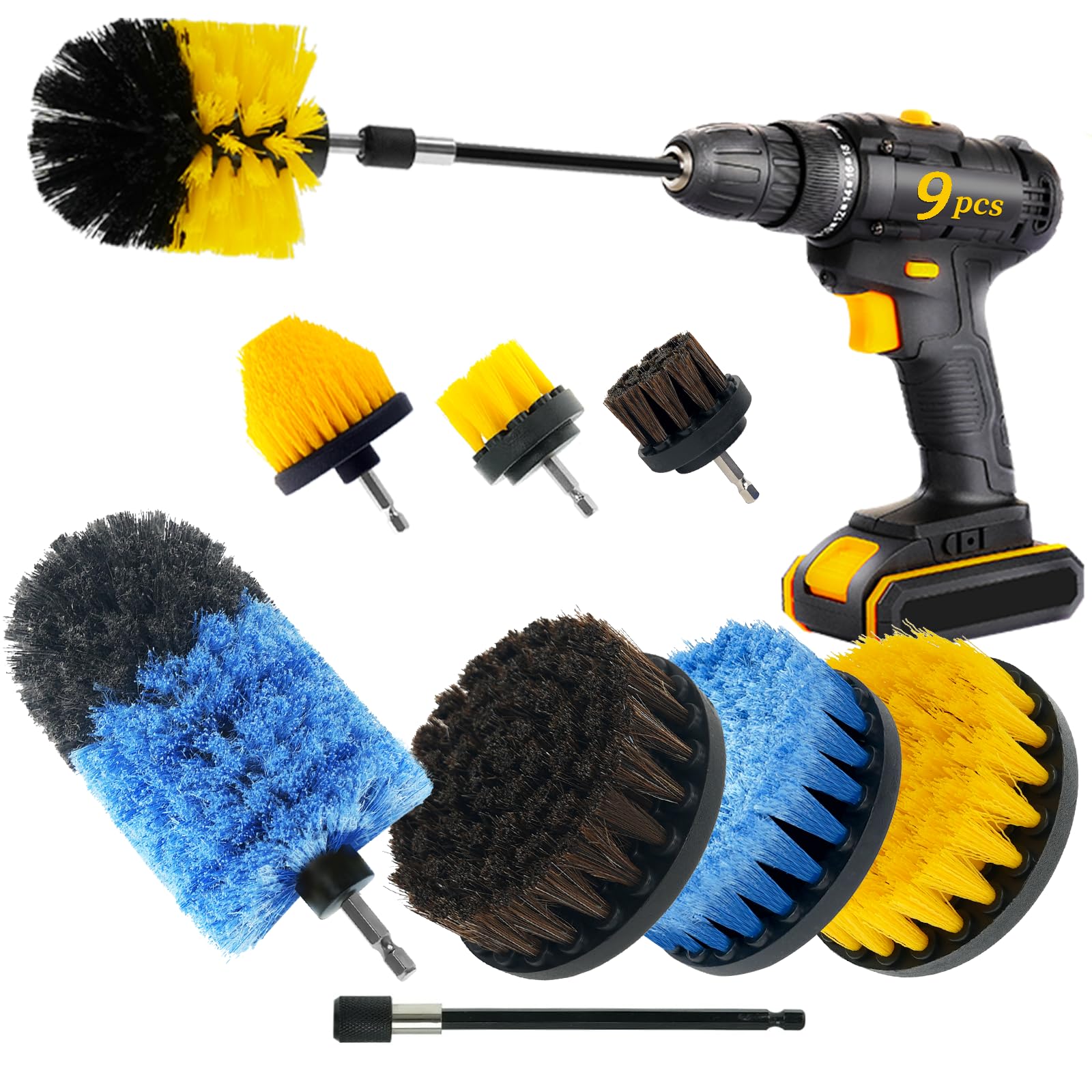 TOWBRUS drill brush set with soft bristles for delicate surfaces and hygienic cleaning.