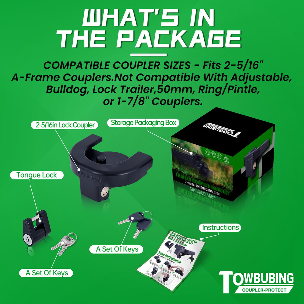 TOWBUBING packed lock kit ready for storage after parking