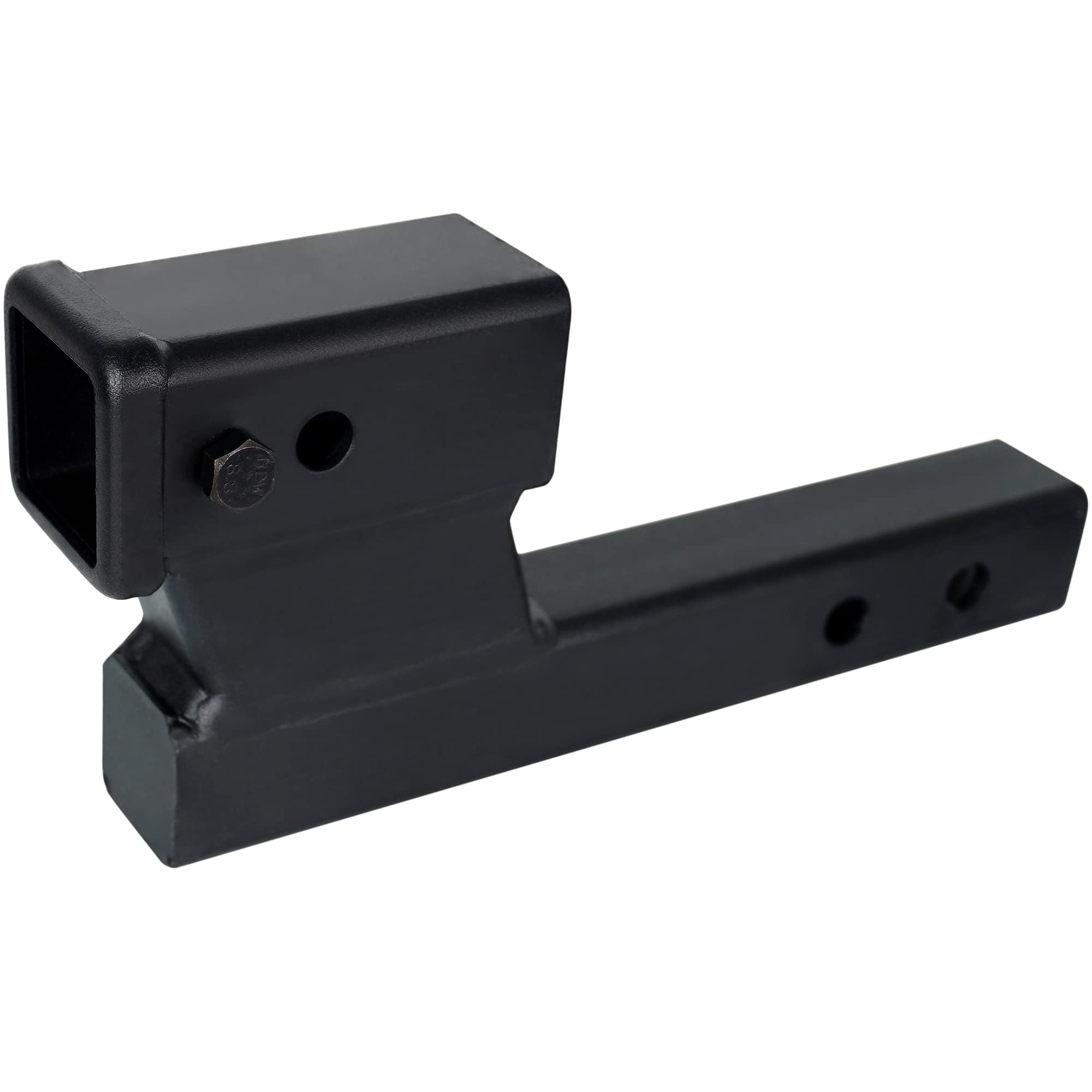 Towever 84128 hitch extender in 2-inch receiver supports bike racks and cargo carriers.