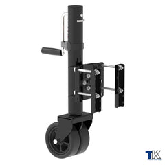 TowKing 10-inch lift trailer jack, smoothly extending for varied heights.