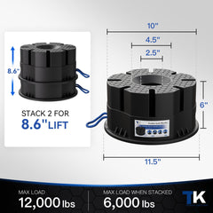 TOWKING 12,000 lb capacity jack blocks support heavy trailers safely