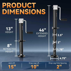 TowKing 15 inch movement range enables precise height on uneven ground