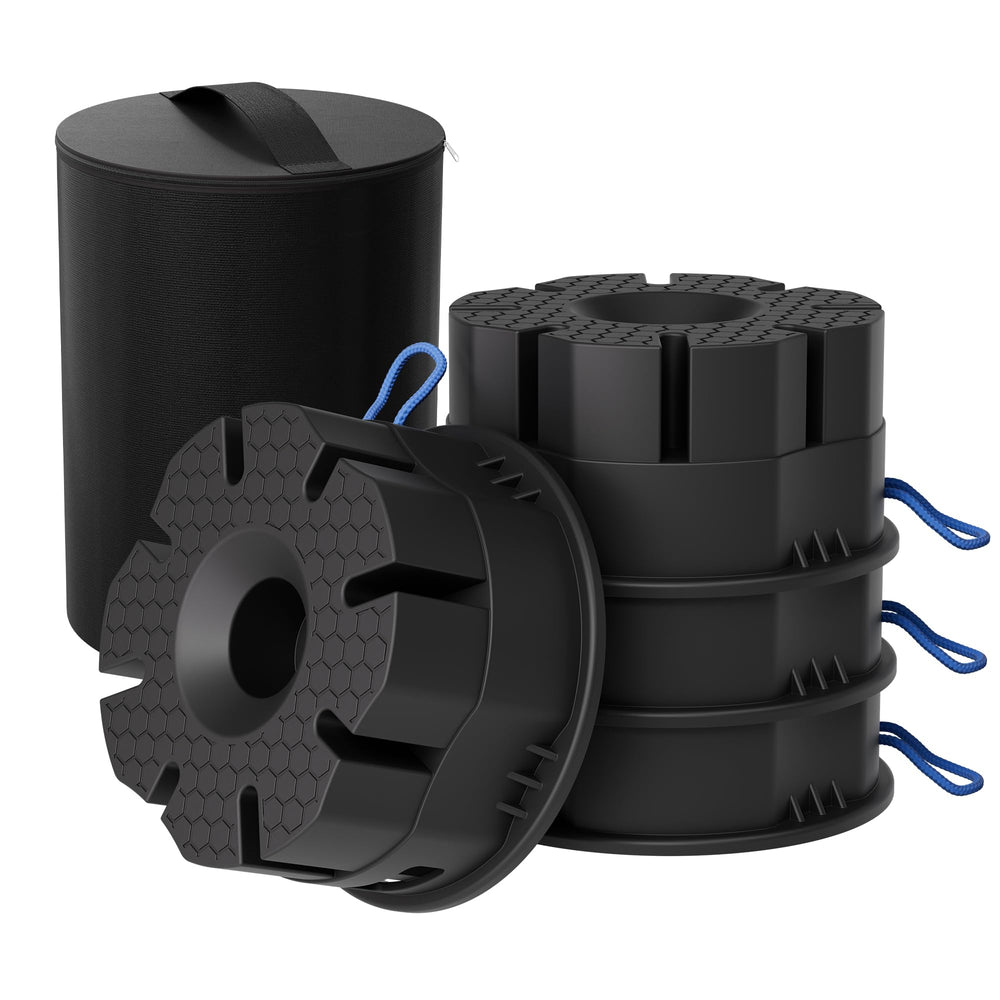 TOWKING 4-pack trailer jack blocks with 6-inch height for stability