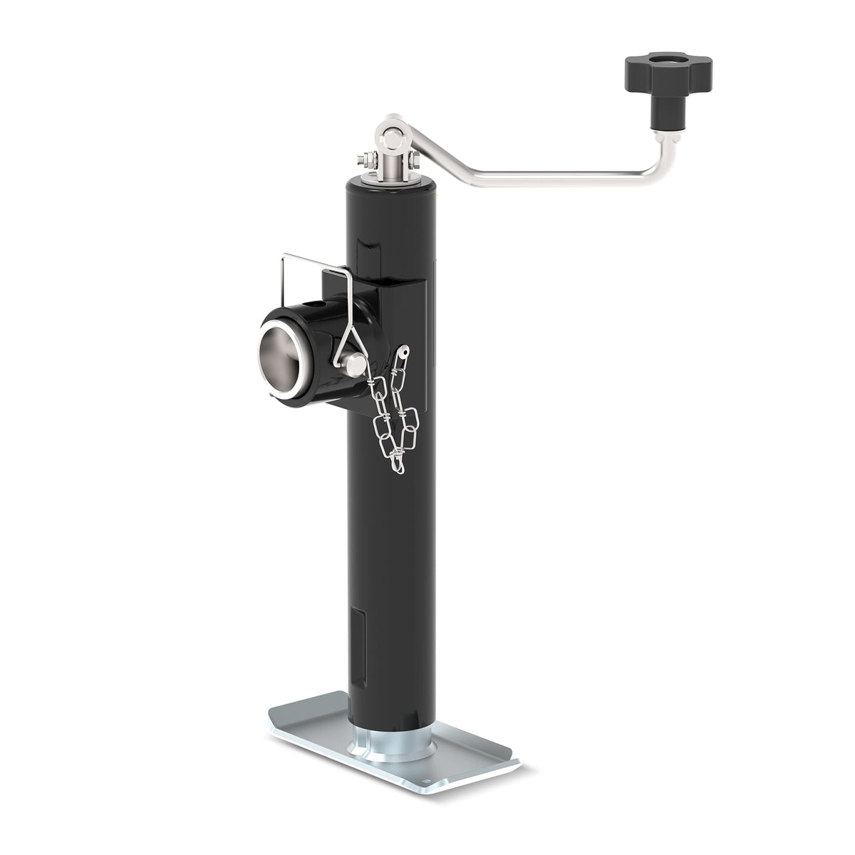 TowKing 5000 lbs lift with weld-on pipe mount for sturdy trailer support.