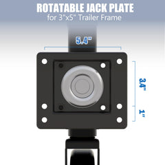 Towking 8-inch spoke wheel trailer jack wheel detail highlighting stability.