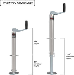 TowKing drop leg extended to 10 inches improves ground stabilization.