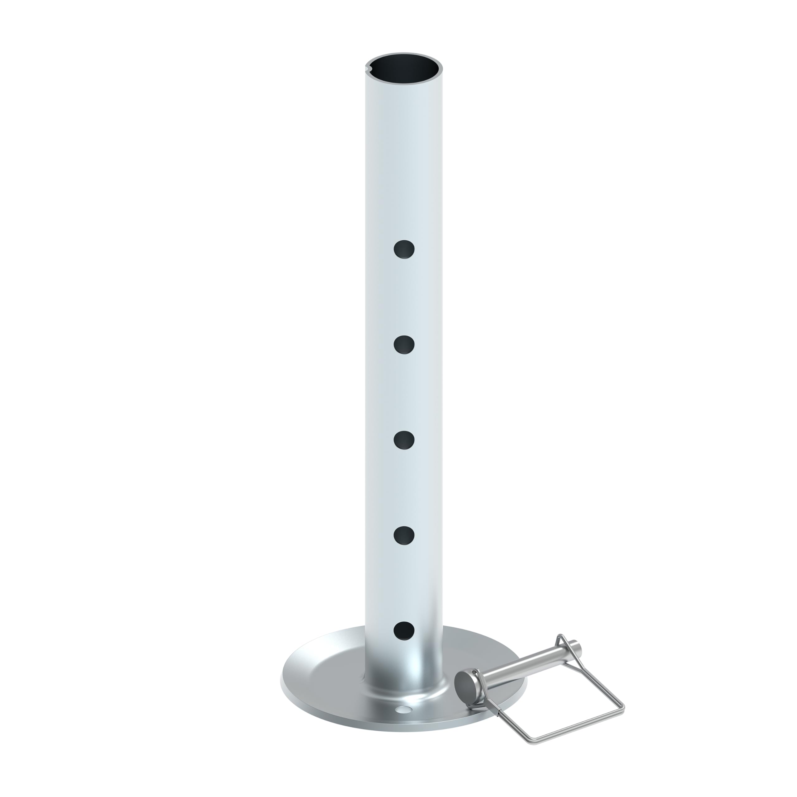 TowKing drop leg height 13 inches with 2-inch hole spacing.