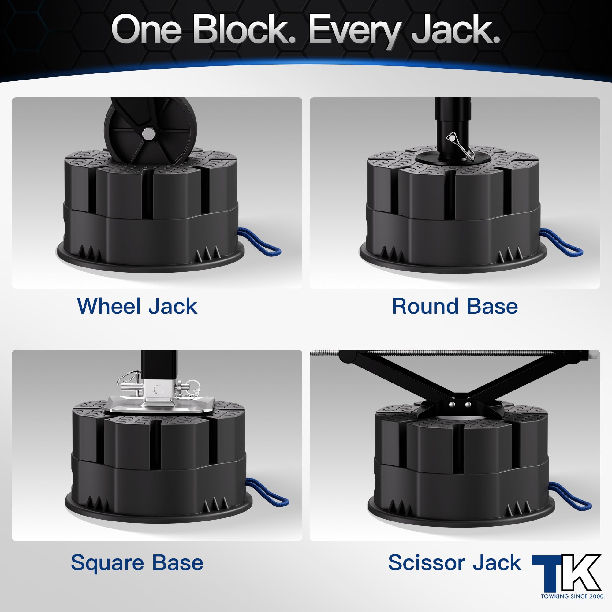 TOWKING anti-tilt cone base with eight ribs stabilizes on uneven surfaces