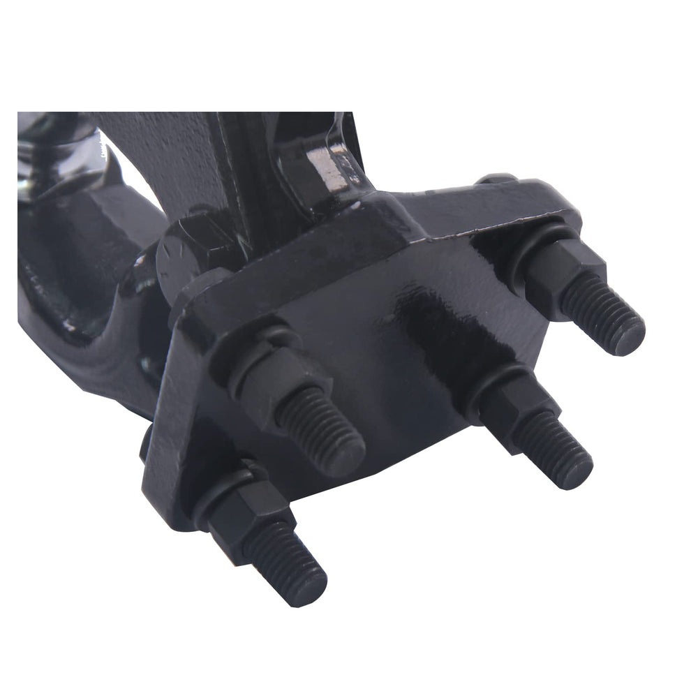 Black powder-coated finish on TowKing hitch resisting wear at work sites.
