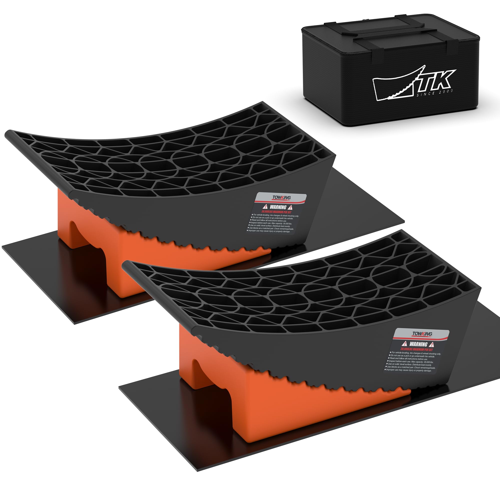 TowKing Camper Leveler System with 4.3-inch lift for precise leveling on uneven ground.
