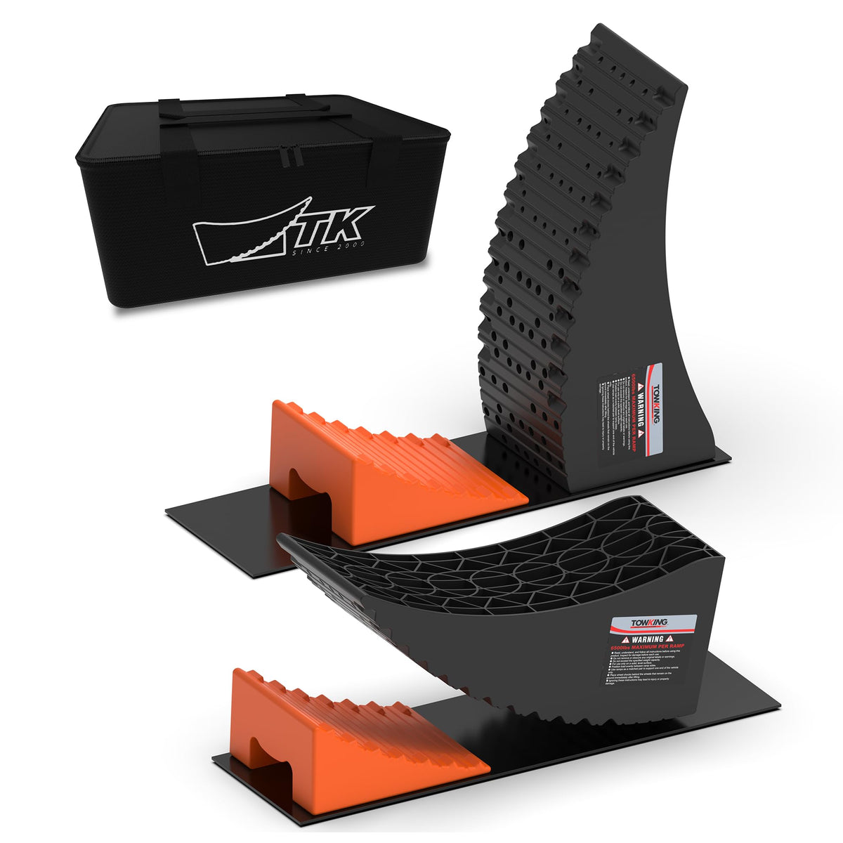 Towking curved levelers with a 6-inch lift for easy camper leveling on uneven ground.