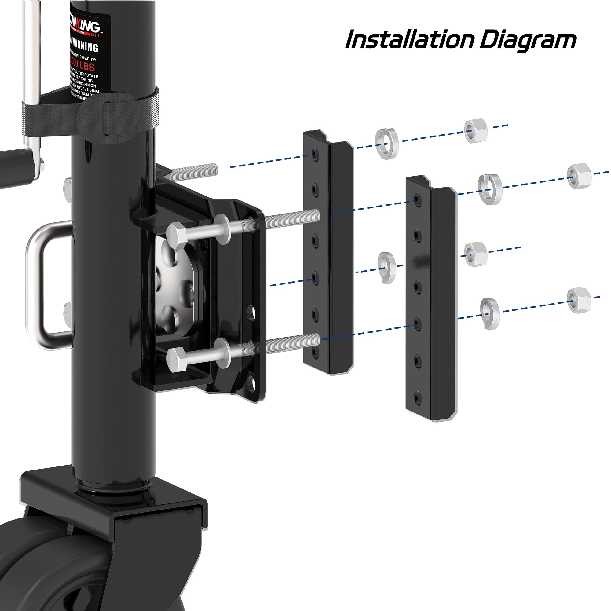 TowKing grease fitting enabled maintenance, simple lubrication for longevity.