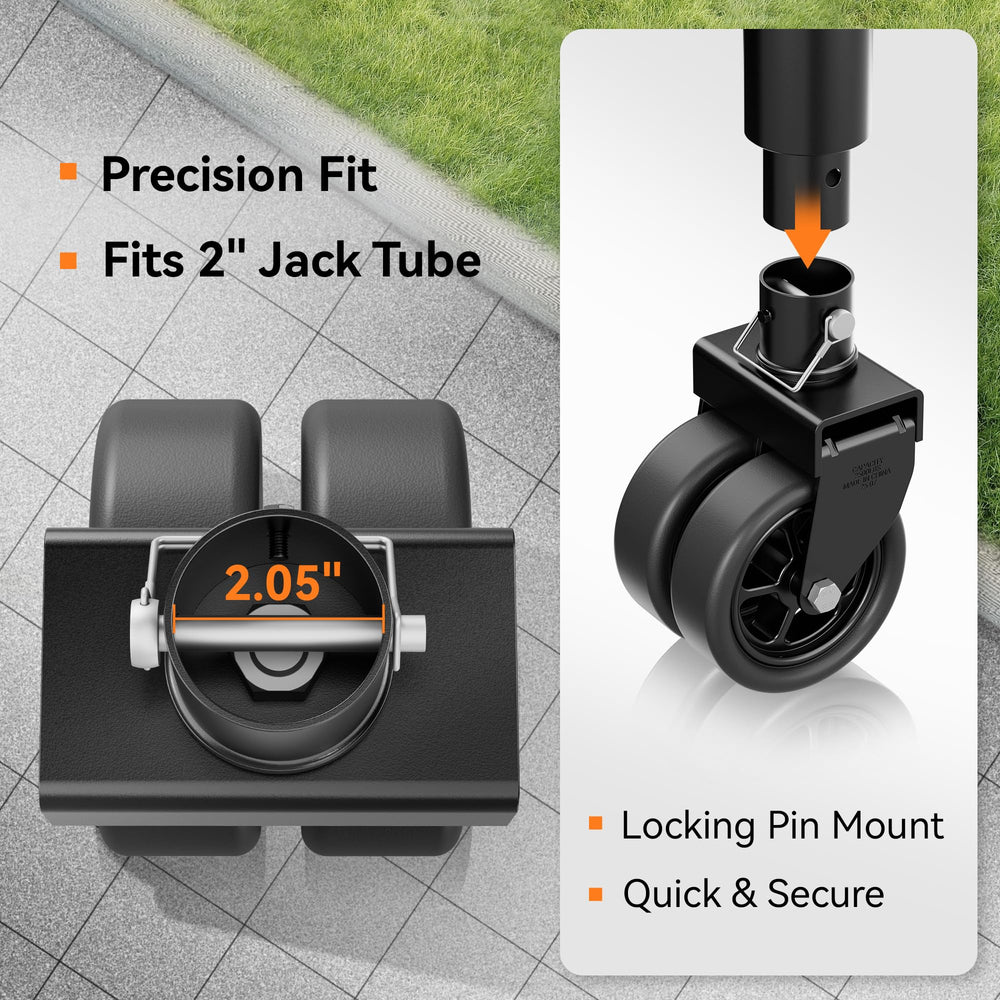TowKing smooth-movement-wheels promote balanced weight distribution during use.