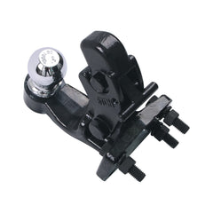 Spring-loaded arm securing the trailer connection on TowKing hitch.