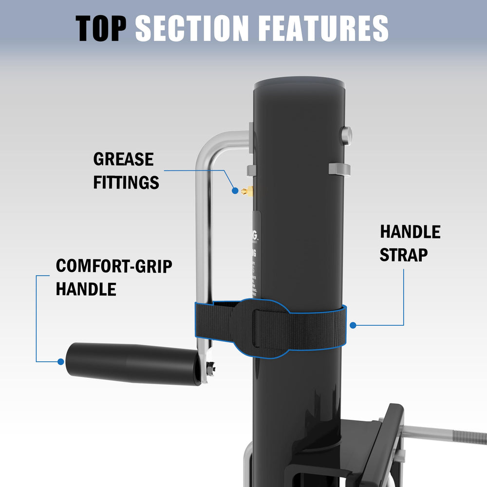Towking upgraded 8-inch wheel enables stable steering on uneven surfaces.
