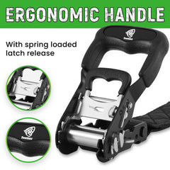 Towmax 15-inch soft loop strap protecting surfaces during securing.