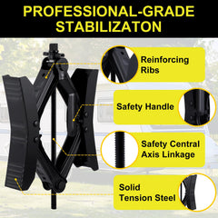 Towmax ratchet wrench enables quick chock setup and removal.