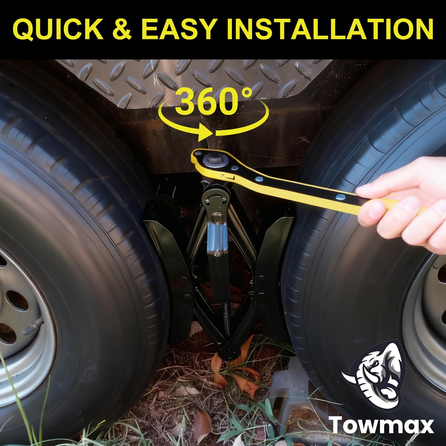 Towmax storage bag keeps chocks and tools organized.