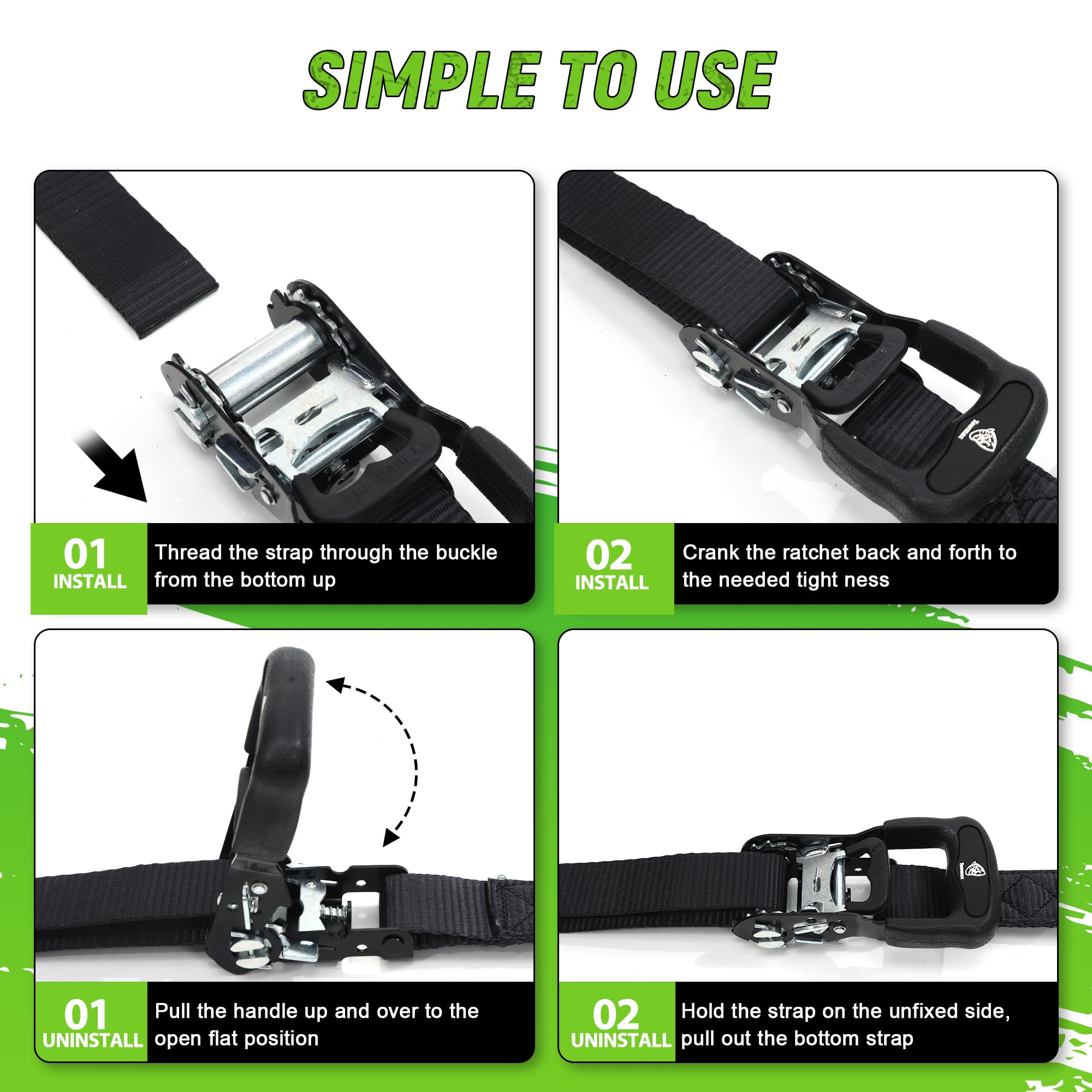 Towmax UV-protected polyester webbing designed to withstand outdoor use.