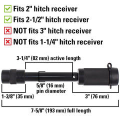 TowWorks 79631 push-lock design with two keys enables easy operation.