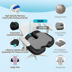 TOYALI non-slip bottom and removable cover keep cushion in place.