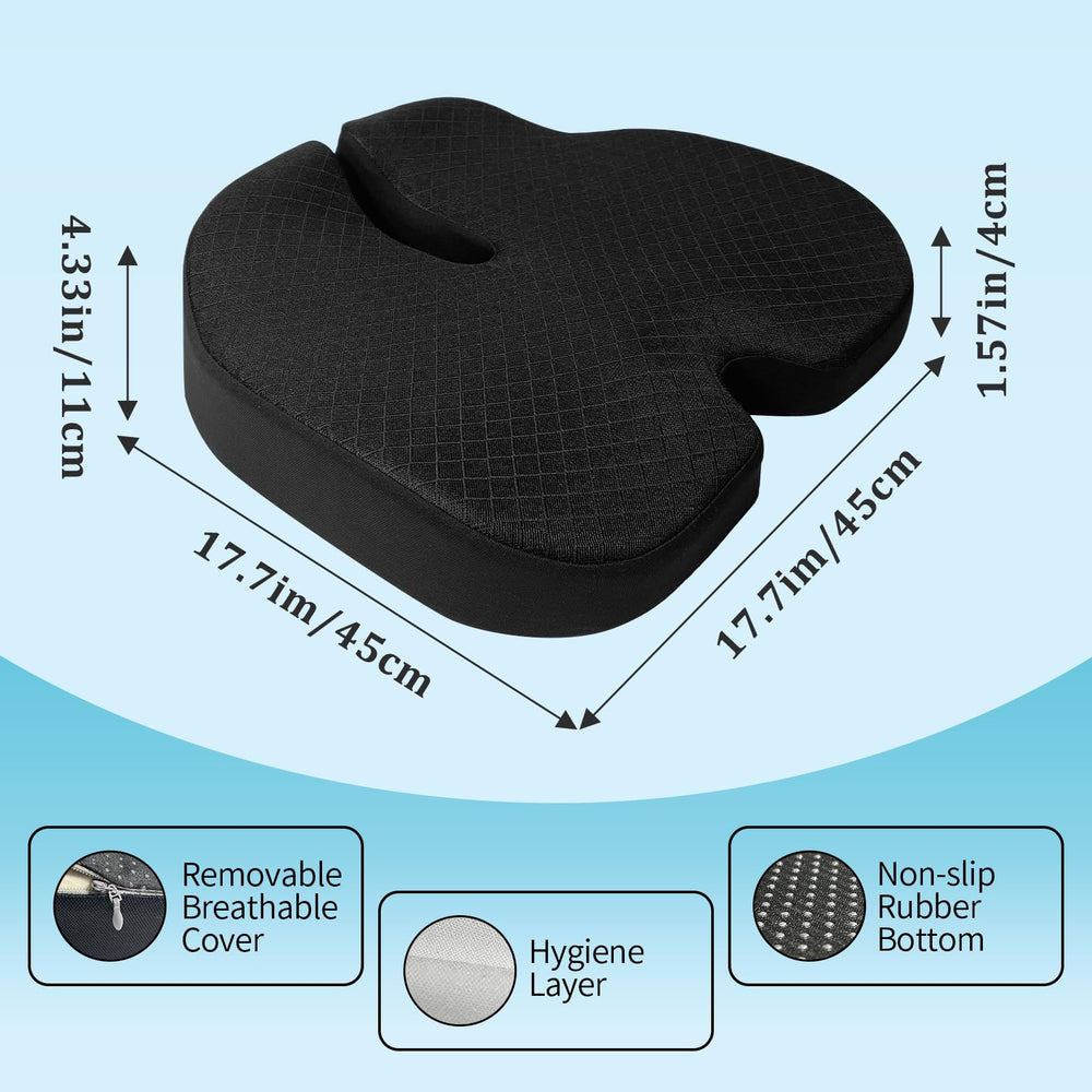 TOYALI universal-fit cushion works with car, office, truck, wheelchair.