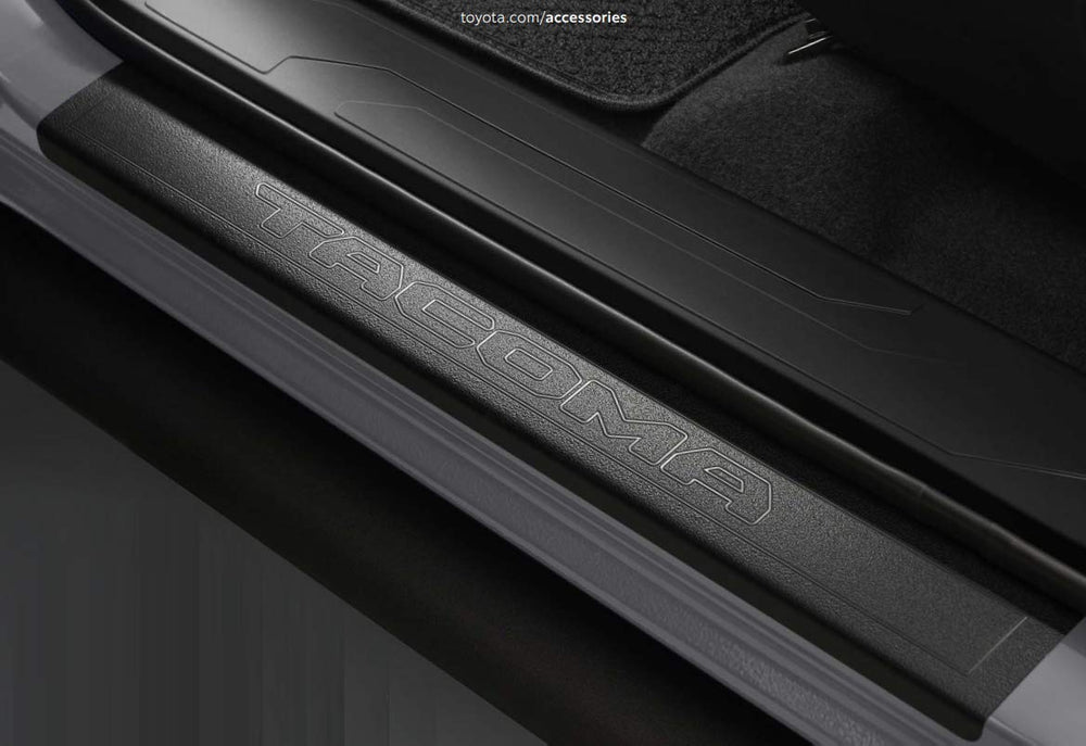 Toyota Genuine door sill for DCAB Taco, outer view, guards entry wear with precise OEM fit.