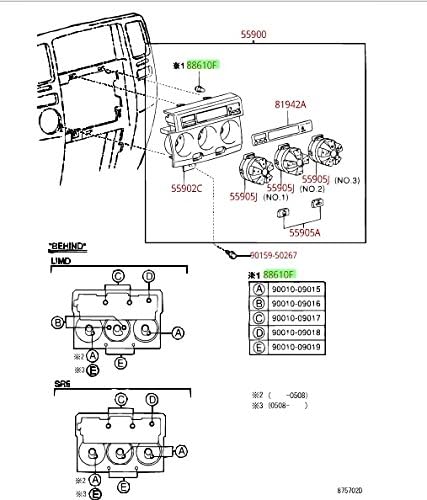 Toyota cooler control console bulbs 10-pack – precise fit for climate controls.