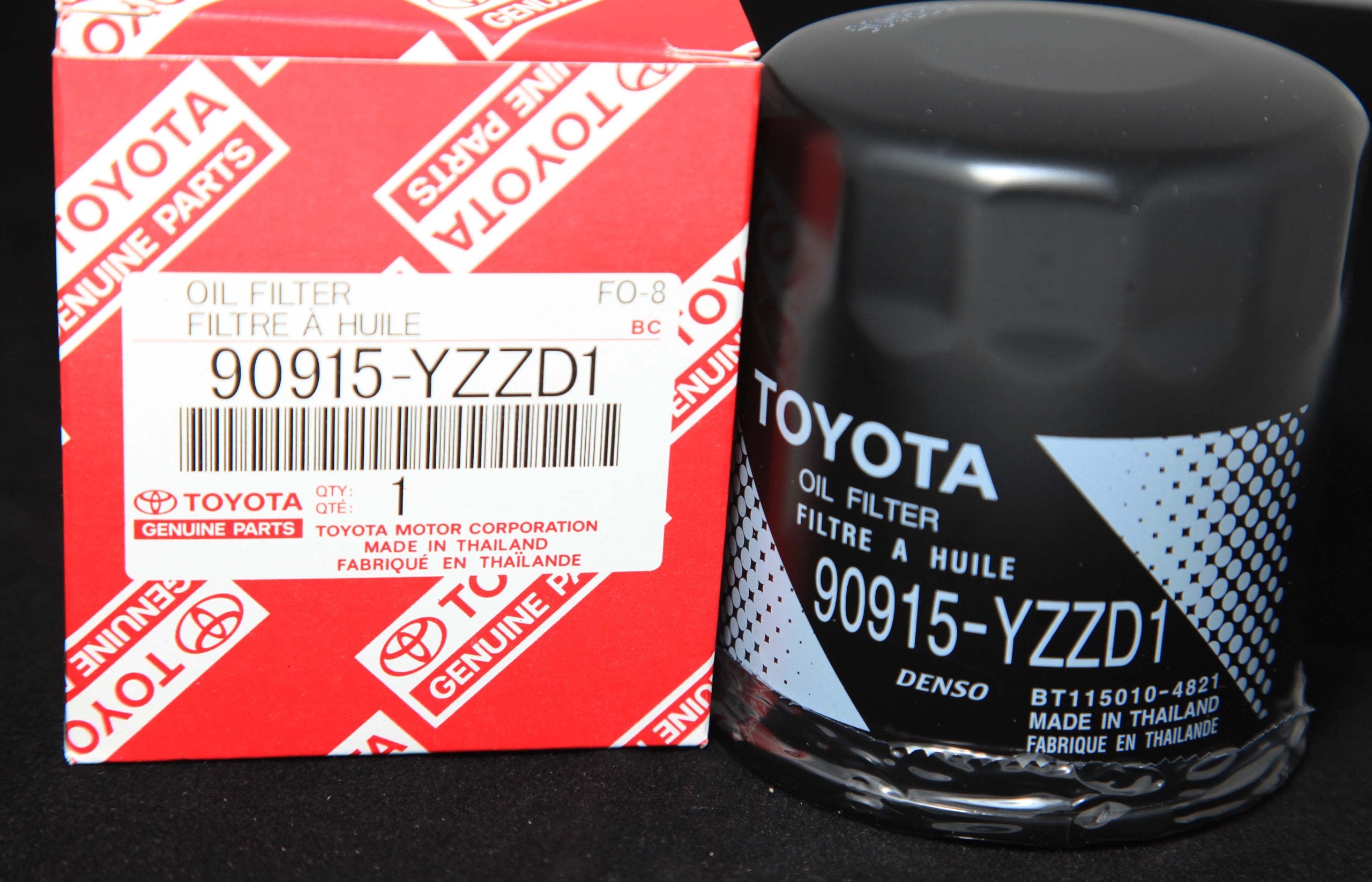 Toyota 90915-YZZD1 oil filter ready for installation, supporting clean oil flow and engine protection.