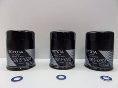 Toyota oil filter 3-pack with gaskets for easy oil changes and reliable sealing