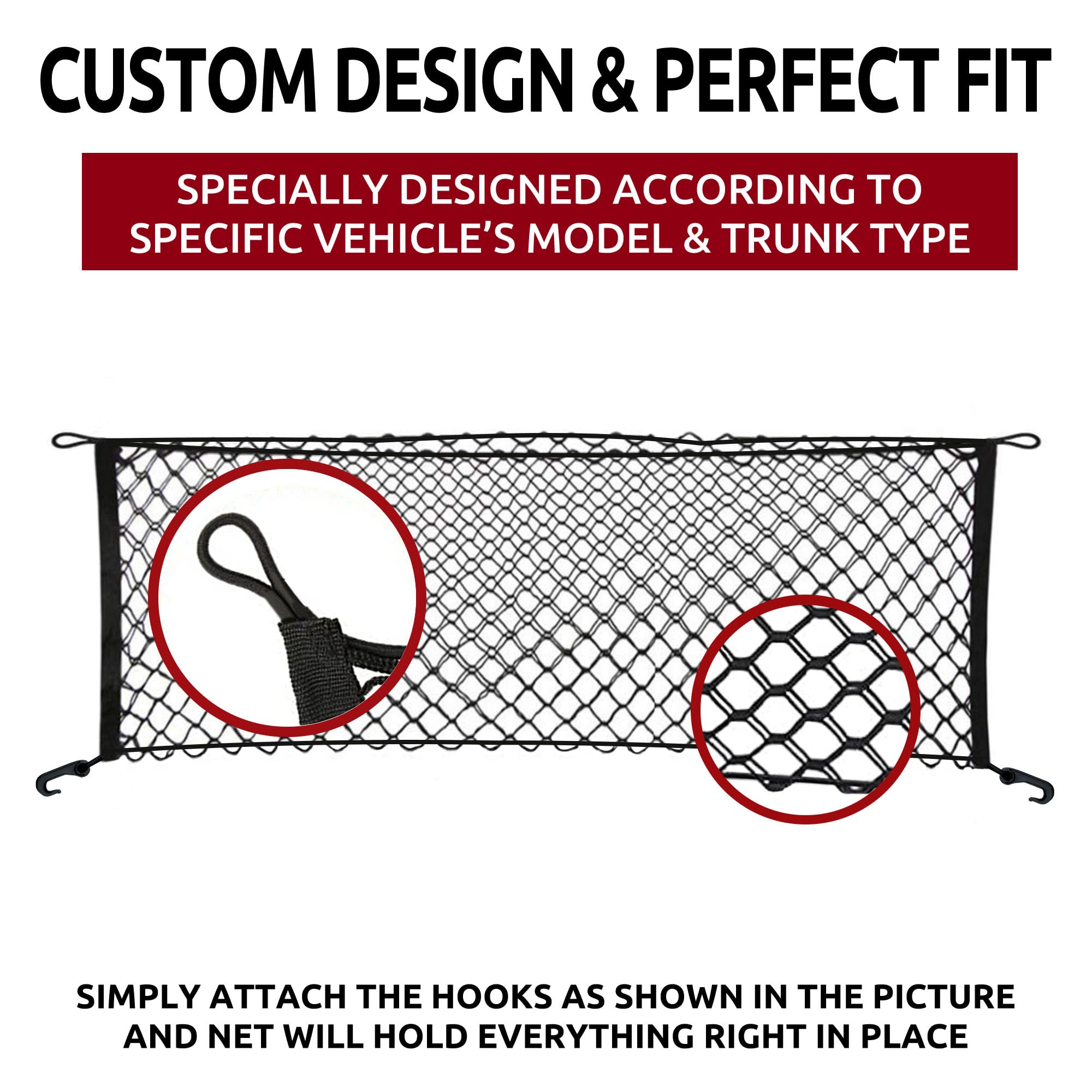 Toyota Sequoia trunk net providing grocery and gear storage