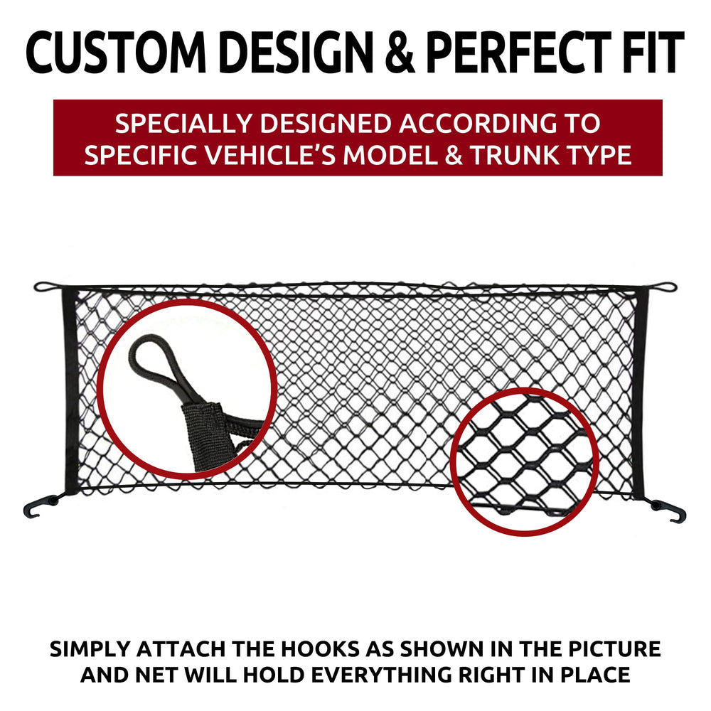 Toyota Sequoia trunk net providing grocery and gear storage
