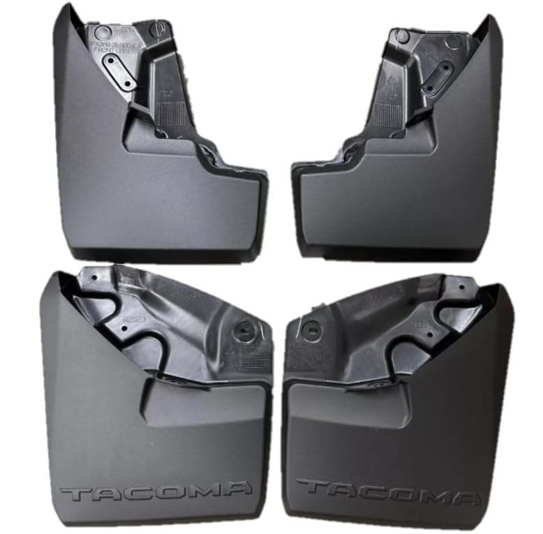 Toyota Tacoma mudguard kit black, four-piece set for 2024+ Tacomas protects paint from rocks and mud