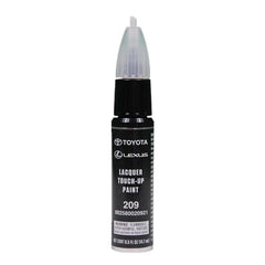 Toyota touch up paint 209 Black Sand Pearl for quick, precise chip repairs on vehicles.