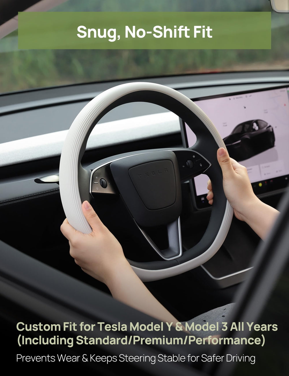 TPARTS Model Y/3 silicone cover with heat resistance maintains a smooth feel in sun.
