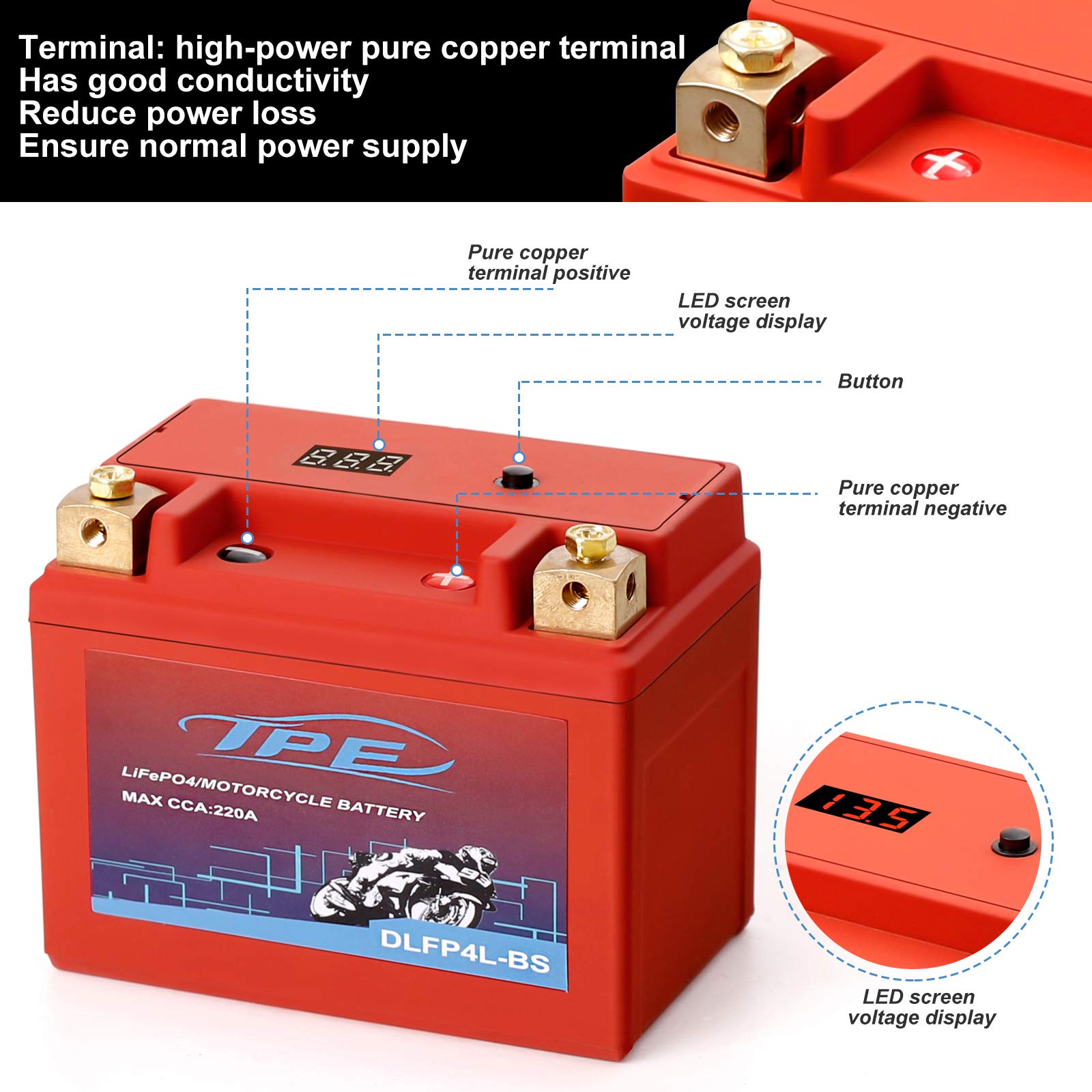Operating temperature range up to 140°F for reliable starts